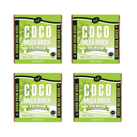 Nutrifield 4X 5Kg Coco Mega Brick Premium Coir Peat Organic Plant Growth Medium Hydroponic Growing Kits