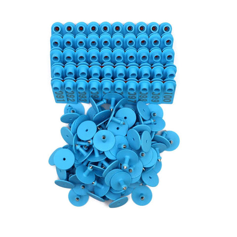 1 100 Cattle Number Ear Tags Set 5X2cm Blue Small Cow Sheep Pig Livestock Label Livestock Ear Tags