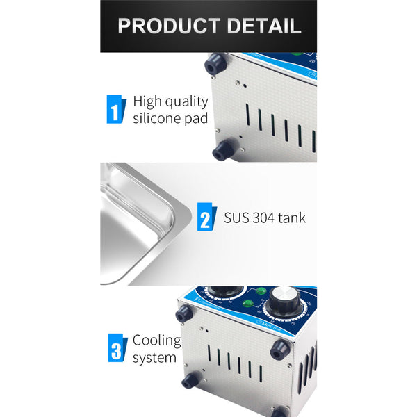 2L Digital Ultrasonic Cleaner Jewelry Sonic Bath Degas Parts Cleaning Cleaners & Polish