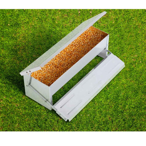 8L Automatic Chook Chicken Feeder Poultry Treadle Aluminium Metal Coop Backyard Poultry Feeders