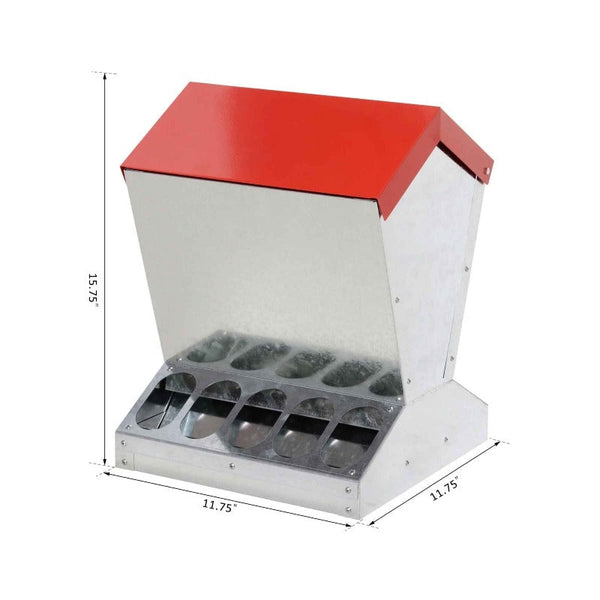 10Kg Automatic Chook Chicken Feeder Poultry Trough Galvanised Metal Feeders Pet Chicken Supplies