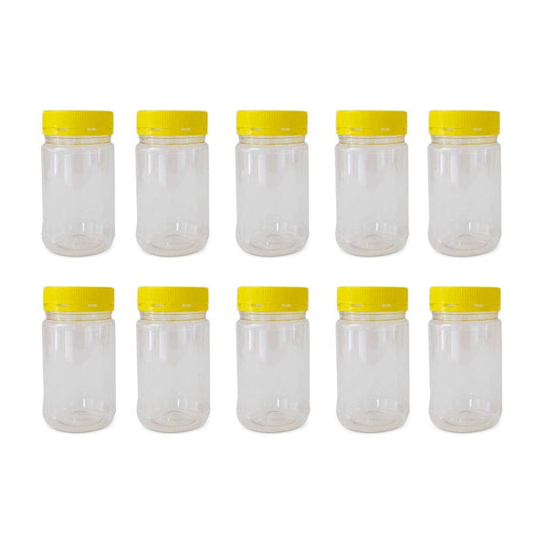 Kitchee 10X 500G Plastic Honey Jars + Lids Round Clear Food Grade Packaging Containers Food Storage Containers