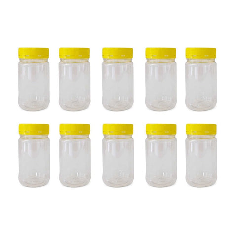Kitchee 10X 500G Plastic Honey Jars + Lids Round Clear Food Grade Packaging Containers Food Storage Containers