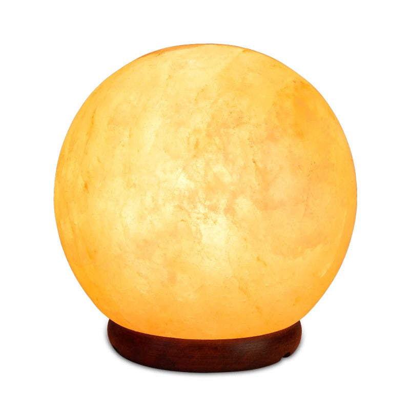Orku 12V 12W 5" Ball Himalayan Pink Salt Lamp Carved Rock Crystal Light Bulb On/Off Lamps