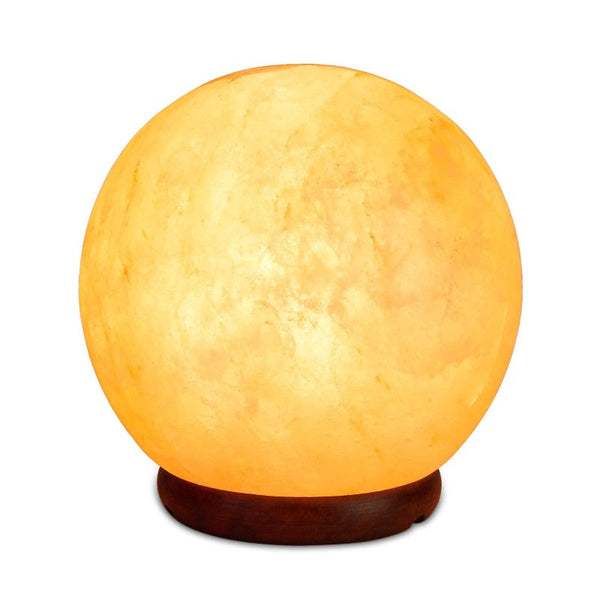 Orku 12V 12W 6.5" Ball Himalayan Pink Salt Lamp Carved Rock Crystal Light Bulb On/Off Lamps