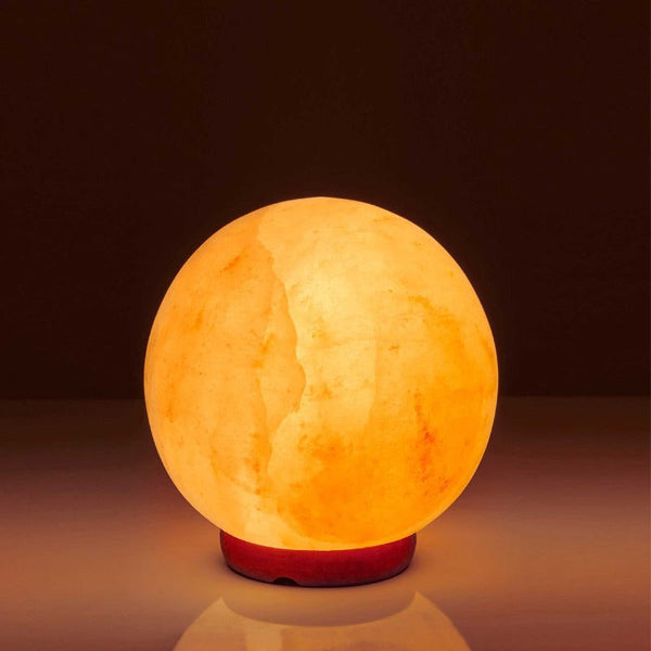 Orku 12V 12W 6.5" Ball Himalayan Pink Salt Lamp Carved Rock Crystal Light Bulb On/Off Lamps