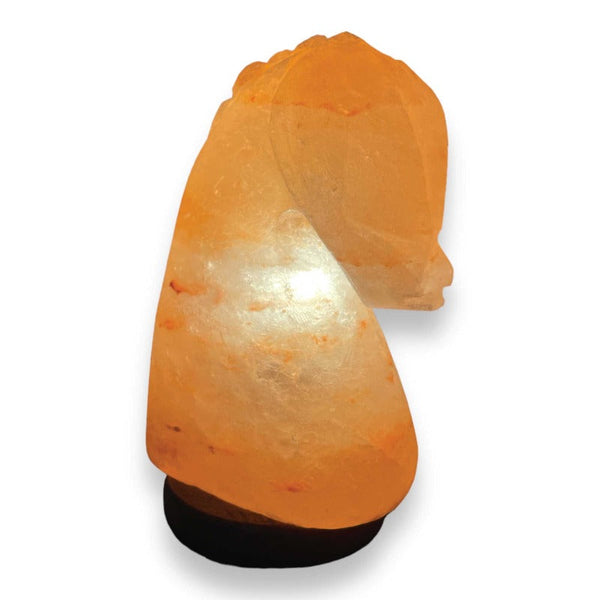 Orku 12V 12W Horse Himalayan Pink Salt Lamp Carved Knight Rock Crystal Light Bulb On/Off Lamps