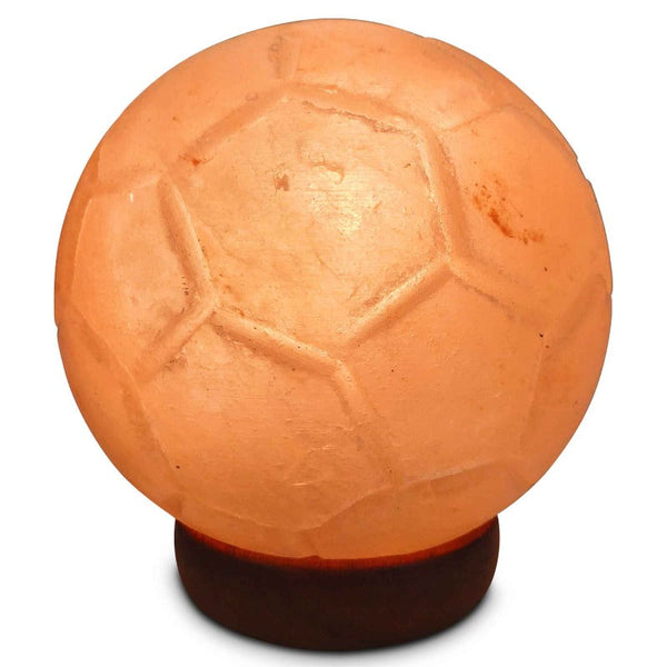 Orku 12V 12W Soccer Himalayan Pink Salt Lamp Carved Ball Rock Crystal Light Bulb On/Off Lamps