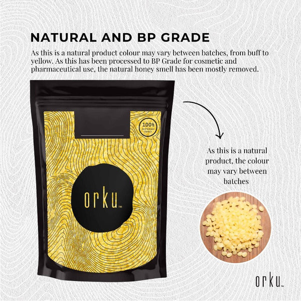 Orku 400G Organic Beeswax Pellets Yellow Pharmaceutical Cosmetic Candle Wax Candle & Soap Making Kits