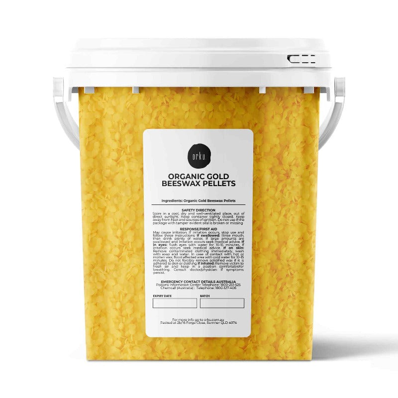 Orku 500G Tub Organic Beeswax Pellets Pharmaceutical Cosmetic Candle Yellow Wax Candle & Soap Making Kits