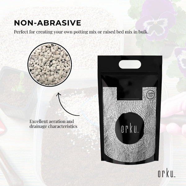 Orku 20L Perlite Coarse Premium Soil Expanded Medium Plants Hydroponics Hydroponic Growing Kits