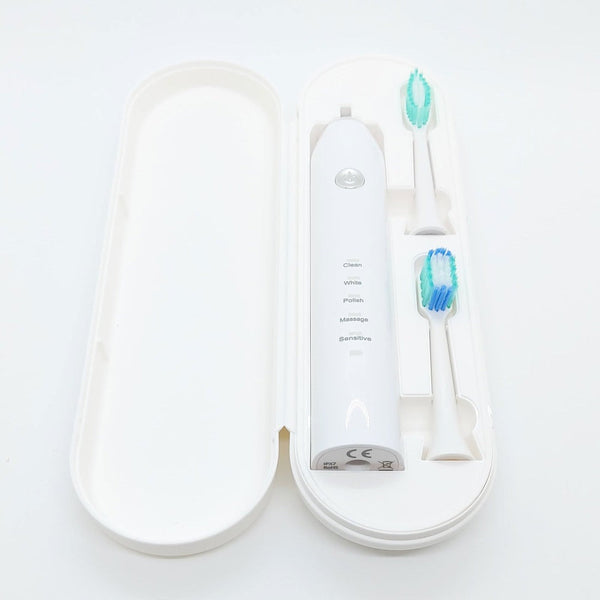 Orku Sonic Electric Toothbrush White Usb Wireless Charging Smart 5 Modes 2 Heads Case Electric Toothbrushes