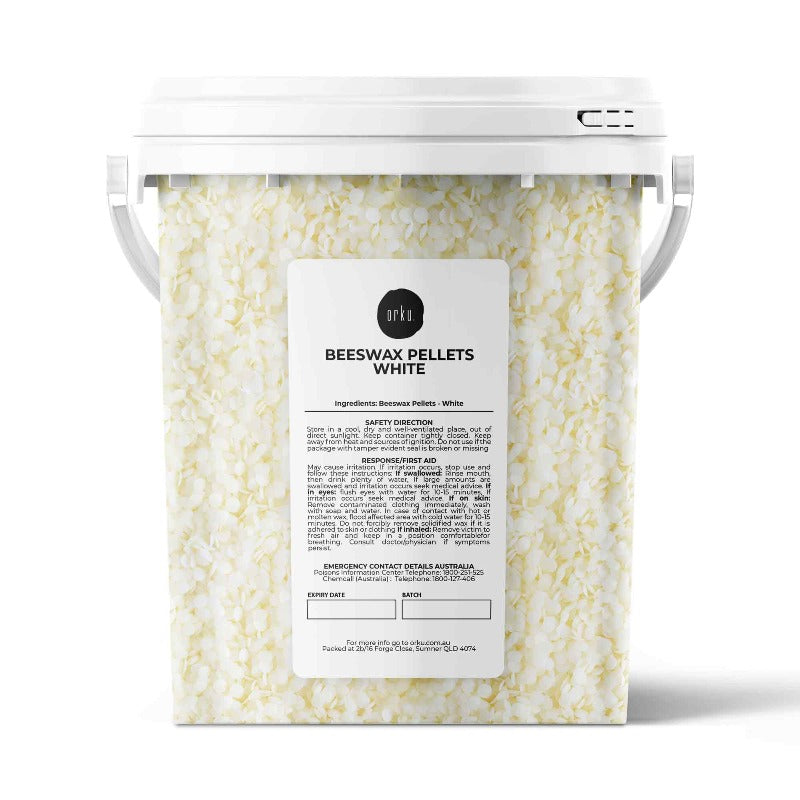 Orku 700G Natural Beeswax Pellets White Tub Pharmaceutical Cosmetic Candle Wax Candle & Soap Making Kits