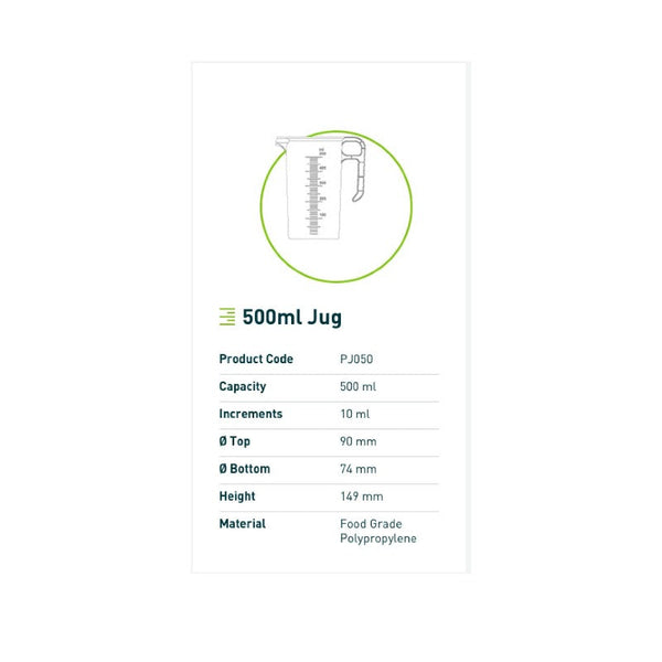 Kitchee 500Ml Measuring Jug Heavy Duty Clear Plastic Propylene Bpa Food Grade Pro Jug Measuring Cups Jugs & Spoons