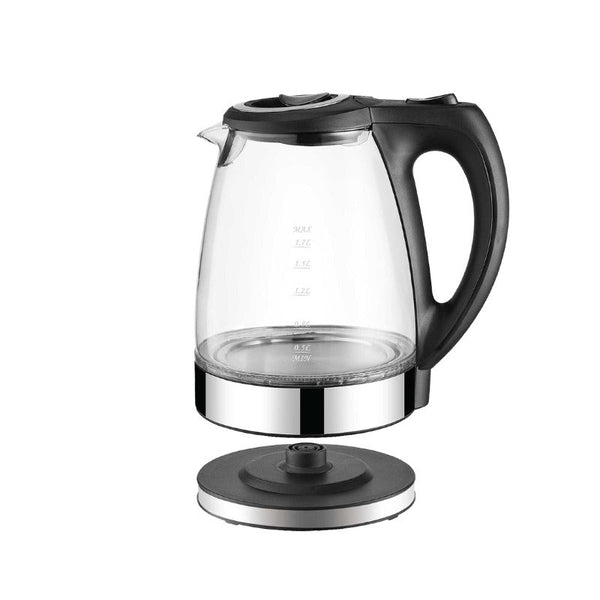 Kitchee 1.7L Electric Glass Kettle Led Blue Light 360 Automatic Cordless Water Boiling Jug Kettles