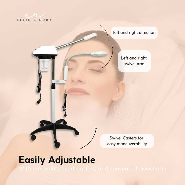 Ellie & Ruby Facial Steamer And Magnifying Lamp 2In1 Beauty Machine Face Spa Magnifier Stand Facial Cleansing Devices