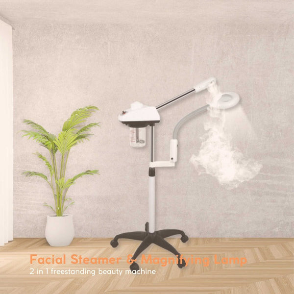 Ellie & Ruby Facial Steamer And Magnifying Lamp 2In1 Beauty Machine Face Spa Magnifier Stand Facial Cleansing Devices