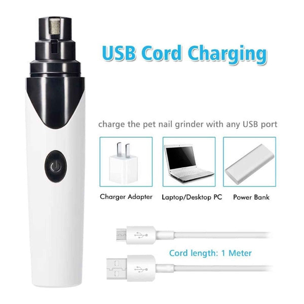 Pet Nail Grinder Dog Cat Electric Trimmer Rechargeable Clipper Claw Filer N8 Dog Grooming
