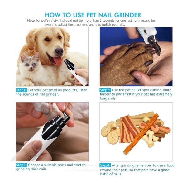 Pet Nail Grinder Dog Cat Electric Trimmer Rechargeable Clipper Claw Filer N8 Dog Grooming