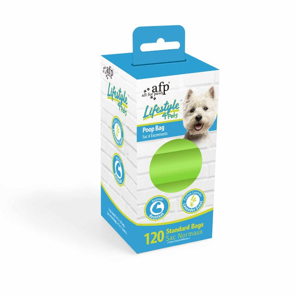 All For Paws 120 Dog Poop Bags 8X15 Rolls/Bags Pet Waste Lavender Pooper Scooper & Bags