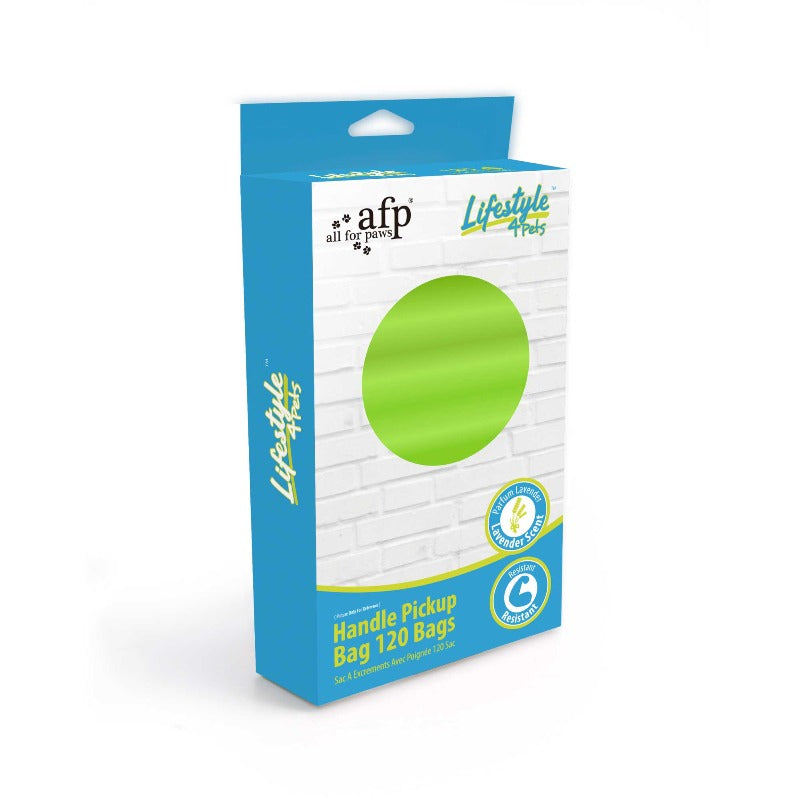 All For Paws 120 Dog Poop Handle Bags Clean Pet Waste Roll Lavender Pooper Scooper & Bags