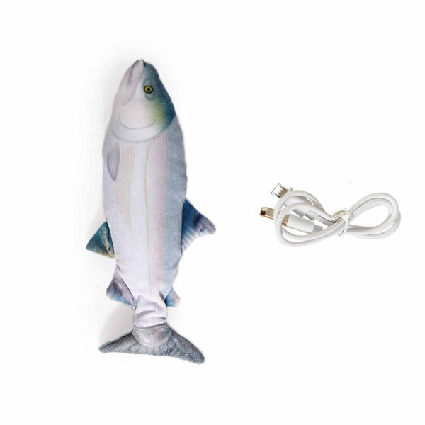 All For Paws Jittering Sardine Cat Toy Flopping Dancing Fish + Catnip Silvervine Electric Usb Cat Toys