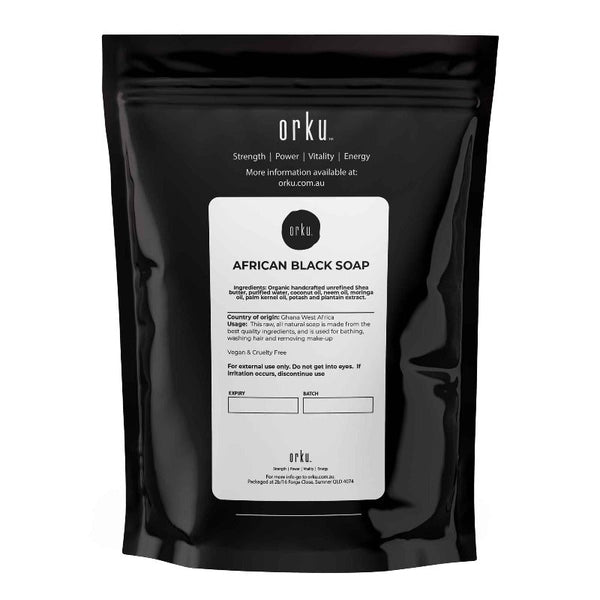 Orku 150G African Black Soap Bar Moisturising Shea Moringa Neem Seed Alata Samina Body Soaps