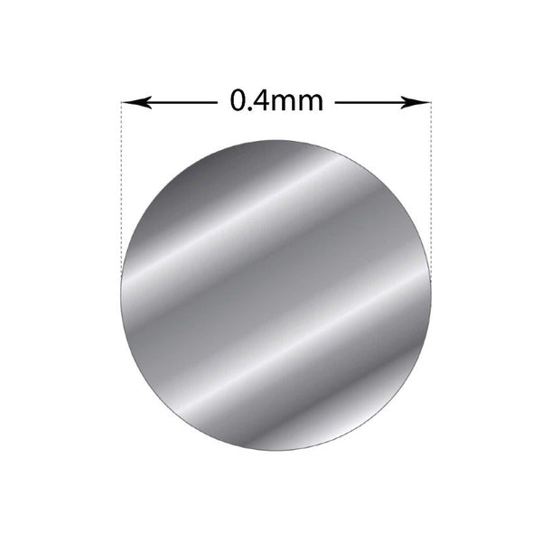 20Cm Sterling Silver 0.4Mm - Soft Round Wire Rod 26 Gauge Fine Jewellery