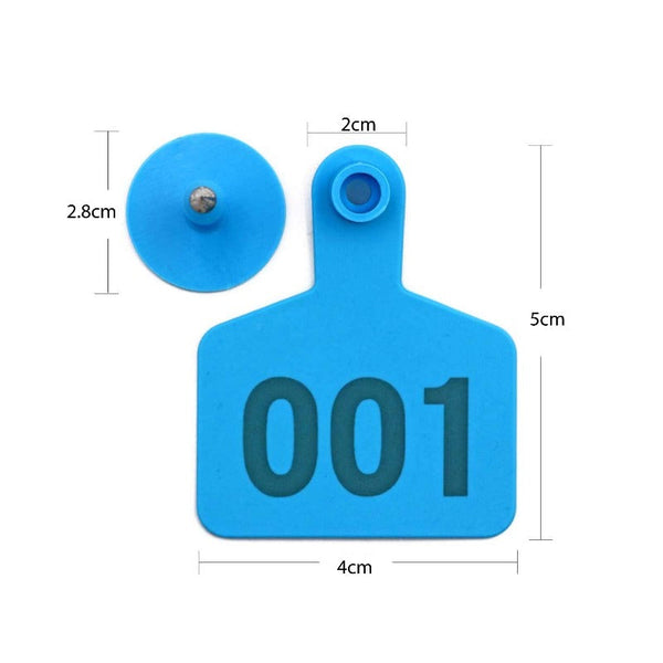1 100 Cattle Number Ear Tags 5X4cm Set Small Blue Pig Goat Livestock Label Livestock Ear Tags