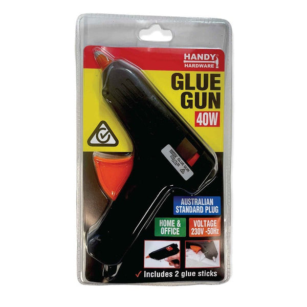 Handy Hardware 40W Hot Glue Gun Saa Rcm Craft Adhesive 2X 11Mmx100mm Sticks Glue Guns & Sticks