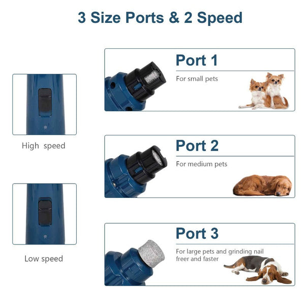 Dog Grooming Rooster Farms Led Light Pet Nail Grinder Dog Cat Electric Trimmer 2 Speed Rechargeable Filer