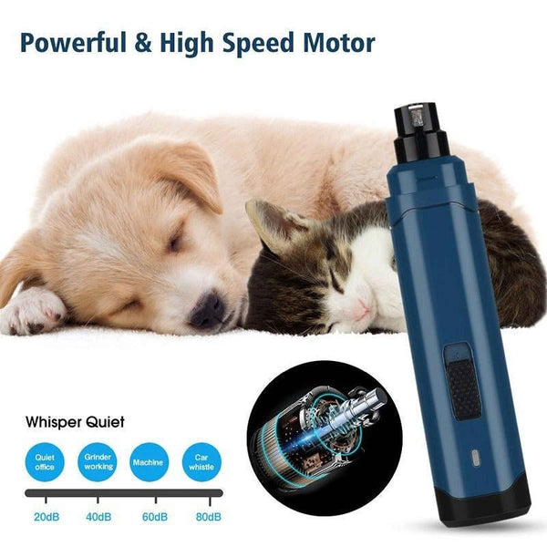 Led Light Pet Nail Grinder Dog Cat Electric Trimmer 2 Speed Rechargeable Filer Dog Grooming