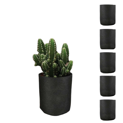 6 Pck 1 Gallon Fabric Flower Pots 3.8L Garden Planter Bags Black Felt Root Pouch Baskets Pots Window Boxes