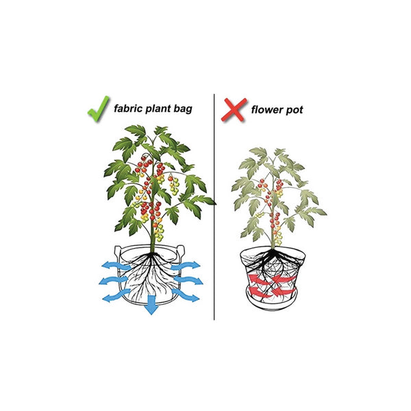 Baskets Pots Window Boxes Rooster Farms 6 Pck 1 Gallon Fabric Flower Pots 3.8L Garden Planter Bags Black Felt Root Pouch