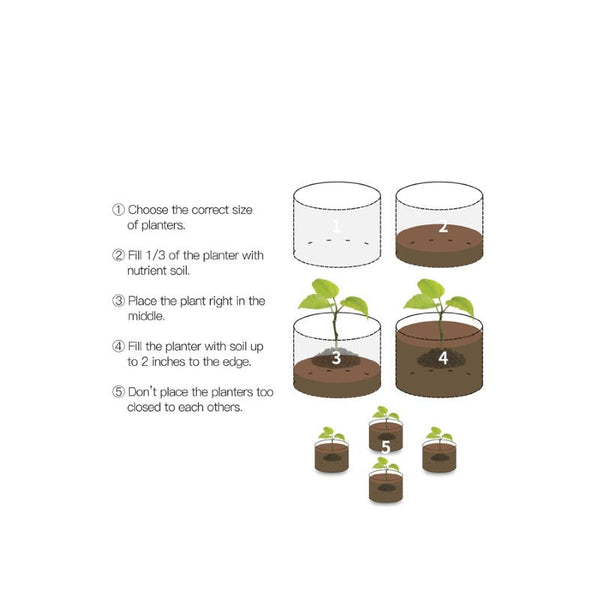 6 Pck 10 Gallon Fabric Flower Pots 38L Garden Planter Bags Black Felt Root Pouch Baskets Pots Window Boxes