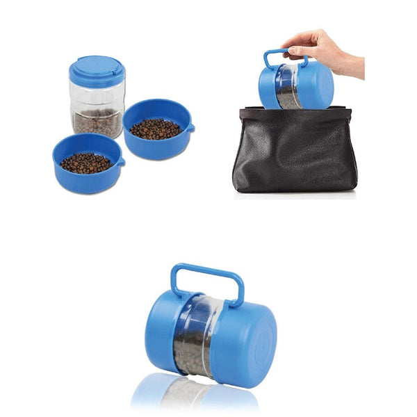 Pawise 3 In 1 Pet Travel Food Water Bowl Set Dog Cat Portable Feeding Carry Container Dishes Feeders & Fountains