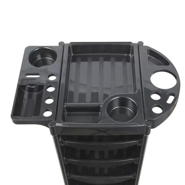 Ellie & Ruby 5 Drawer Hairdressing Trolley Black 90X30x36cm Salon Beauty Rolling Cart Stylist Stations & Furniture