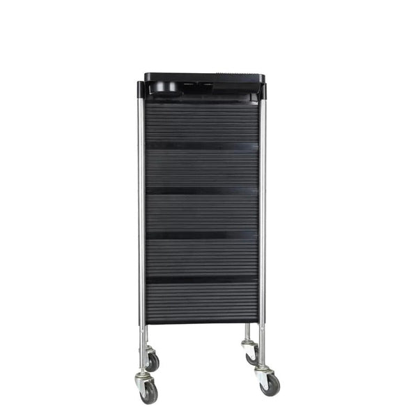Ellie & Ruby 5 Drawer Hairdressing Trolley Black 90X30x36cm Salon Beauty Rolling Cart Stylist Stations & Furniture