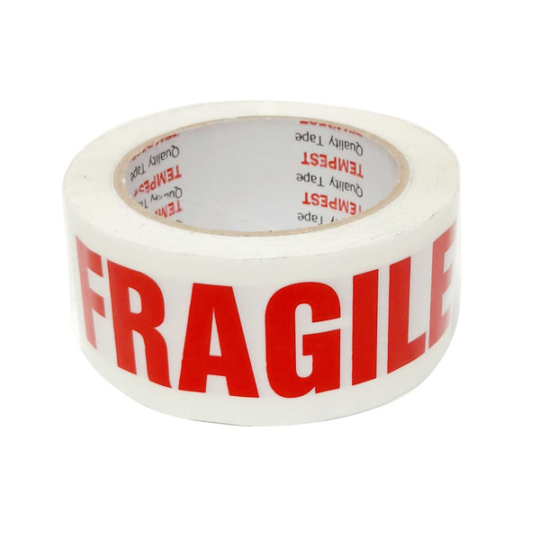 1X Fragile Packing Tape 48Mmx75m Long Rolls Red White Packaging Adhesive Label Packing Tape Dispensers