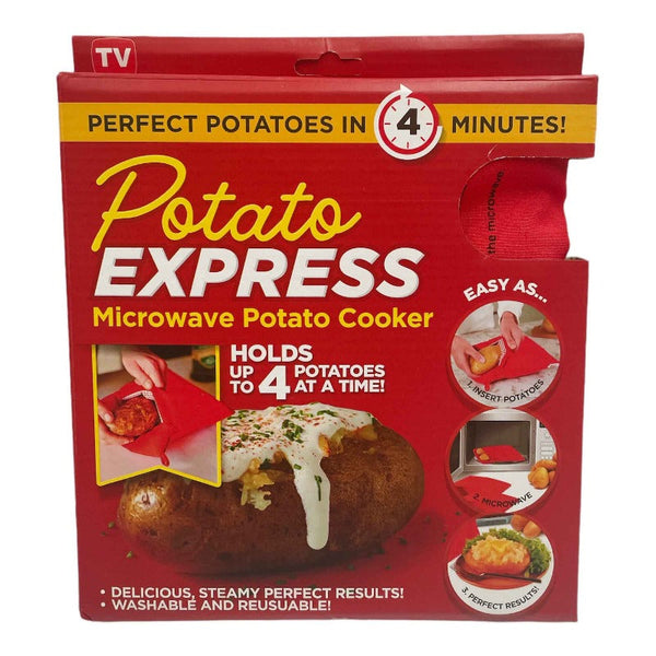 Kitchee Microwave Potato Cooker Reusable Perfect Baked Steaming Express Sleeve Microwaves