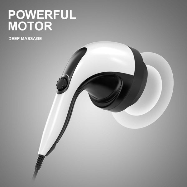 Orku Handheld Vibration Massager Black 4 Interchangeable Heads Speed Massagers