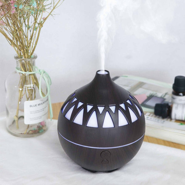 Orku Essential Oil Aroma Diffuser 180Ml Usb Led Dark Wood Mist Humidifier Diffusers