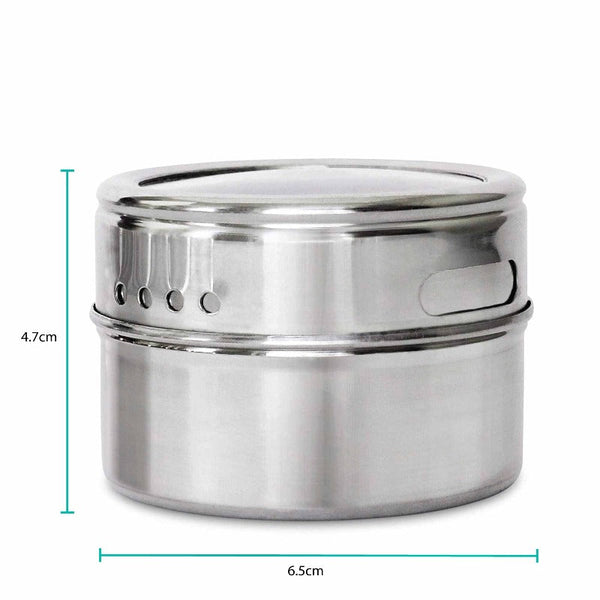 Kitchee 12 Magnetic Spice Jar Tins And Steel Plate 150G Seasoning Storage Containers Spice Jars & Racks