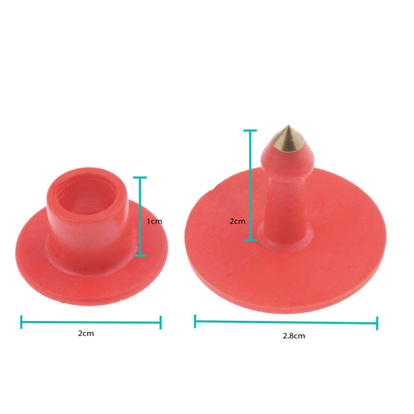 100X Cattle Ear Tags Set Round Red Blank Pig Sheep Goat Cow Livestock Label Livestock Ear Tags