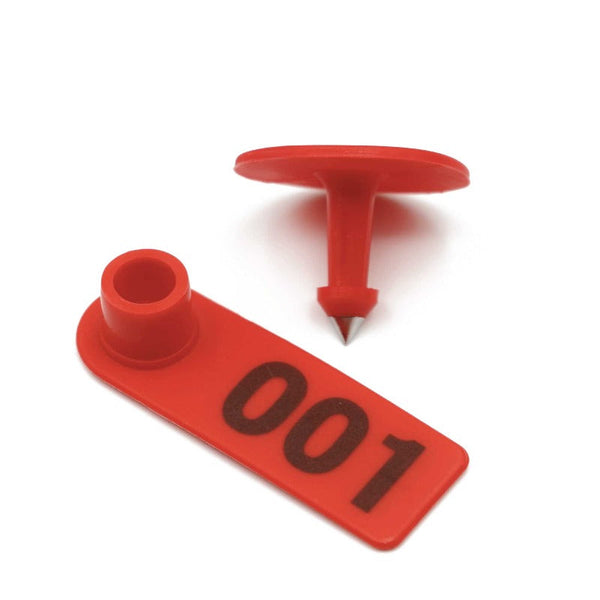 1 100 Cattle Number Ear Tag 5X2cm Set Mini Red Cow Sheep Pig Livestock Label Livestock Ear Tags
