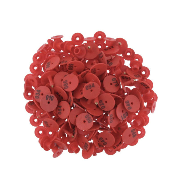 1 100 Cattle Number Ear Tag Set Round Red Pig Sheep Goat Livestock Label Livestock Ear Tags