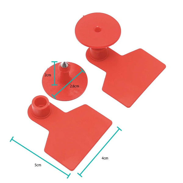 1 100 Cattle Number Ear Tags 5X4cm Set Small Red Pig Goat Livestock Label Livestock Ear Tags