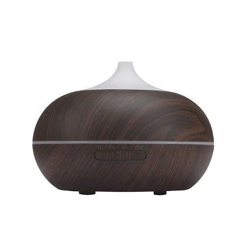 300Ml Essential Oil Aroma Diffuser - Electric Aromatherapy Mist Humidifier Dark Brown