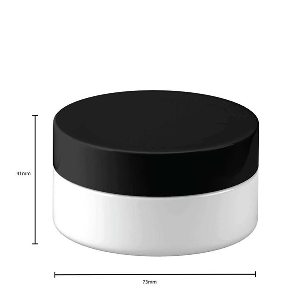 Ellie & Ruby 5X 100G Plastic Cosmetic Jar + Lids Empty White Cream Container Canisters & Jars