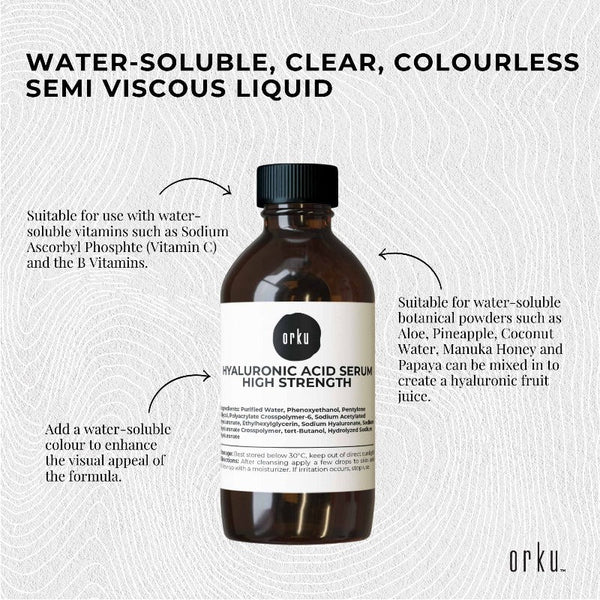 Orku 250Ml Hyaluronic Acid Serum High Strength Bulk Cosmetic Face Skin Care Anti Aging Products